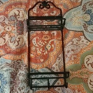 Black metal Longaberger basket holder with 3 hooks